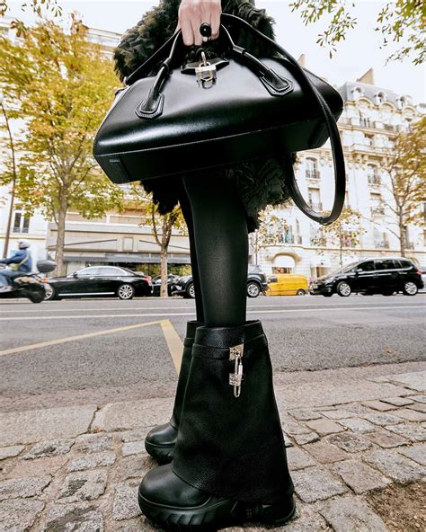 givenchy black g lock platform boots|givenchy shark biker boots.